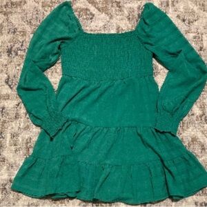 Evolutionary Apparel Women’s Green Long Sleeve Smocked Dress Boho